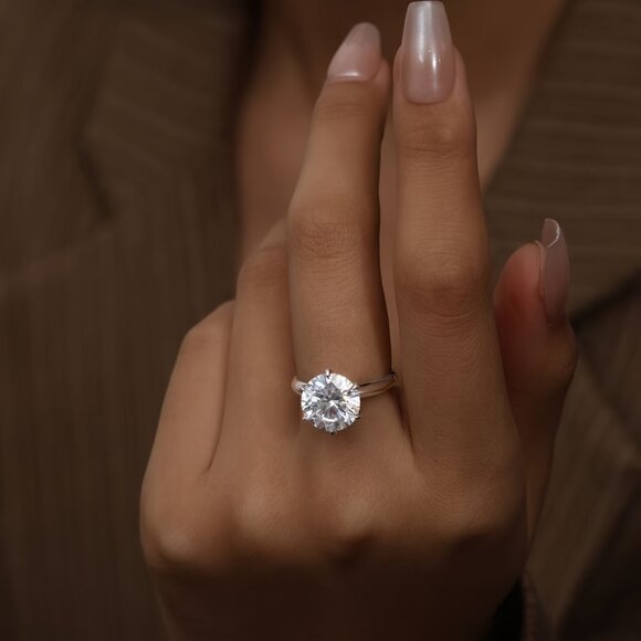 1pc 5CT Moissanite Eternity Ring 925 Sterling Silver Symbol Of Eternal Love - Picture 8 of 11